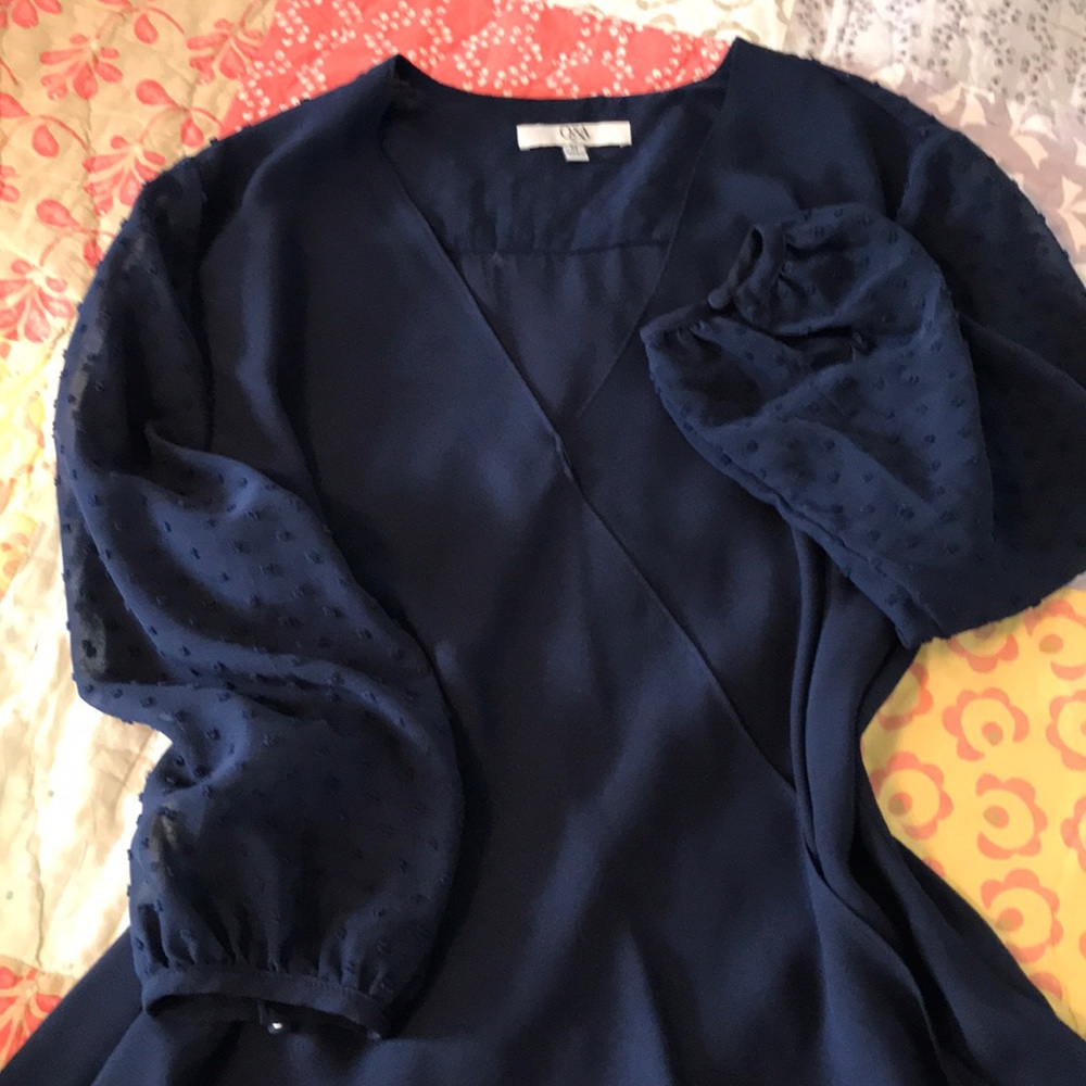 Navy chiffon top